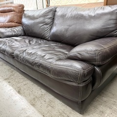 【愛品館 江戸川店 】NITORI 本革 3P ソファ VINTAGEPOCKET（ニトリ）の画像