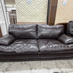 【愛品館 江戸川店 】NITORI 本革 3P ソファ VINTAGEPOCKET（ニトリ）の画像