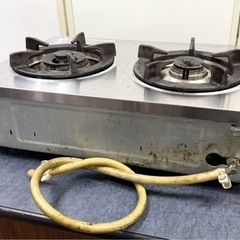 USED◆【リンナイ Rinnai 業務用 都市ガス用 ステンレス ガスコンロ ガステーブル モデル RTS-2CT-R】◆厨房 店舗 動作品 中古の画像