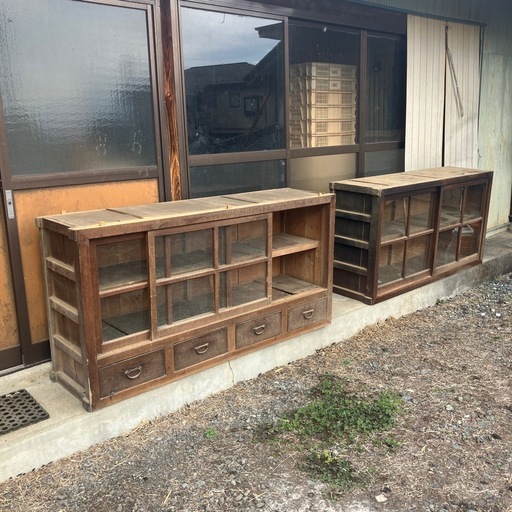水屋箪笥　水屋タンス　箪笥　古道具　骨董　家具　未洗浄　大正　レトロ　明治　