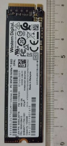 【配送可】美品 Western Digital PC SN730 NVMe M キー SSD 1024GB 