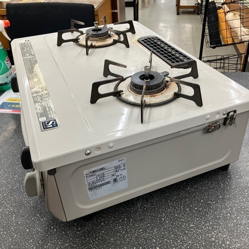今2603-741 Rinnai ガステーブル LPガス用 KGM563BEL 2018年製 動作確認済み キズ汚れ有り