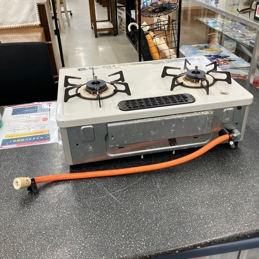今2603-741 Rinnai ガステーブル LPガス用 KGM563BEL 2018年製 動作確認済み キズ汚れ有り