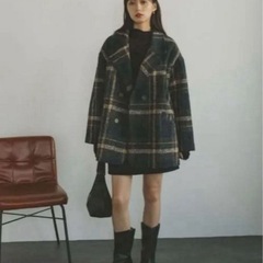 VANNIEU ツイードチェックジャケットコート レディースの画像