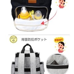 USBポート搭載【超軽量・多機能】マザーズバッグ リュック の画像