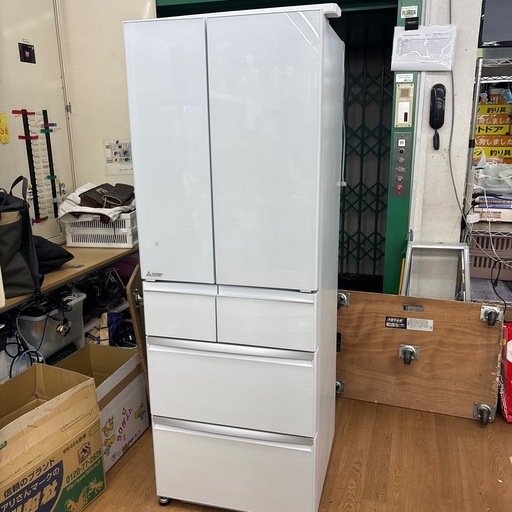 ☆ドリーム荒牧店☆ジモティー割引有☆【クリーニング済み】ミツビシ/6ドア冷蔵庫/MR-WX47G-W/470L/2022年製