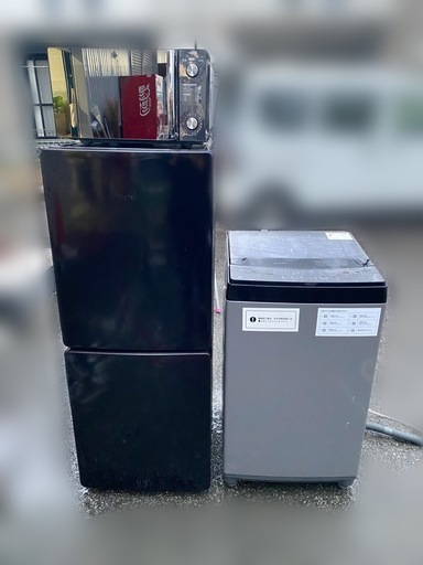 ●家電3点セット 冷蔵庫 洗濯機 電子レンジ ブラック