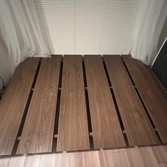 2025年製 ほぼ新品 LOWYA セミダブル　ウォルナット　ベッドフレーム　すのこ　※引き取り 大阪市の画像