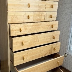 木製チェスト　7段タンス引き出しの画像