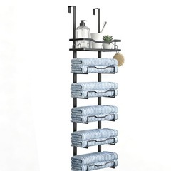 【新品】ブラック金属製5段タオルラックの画像