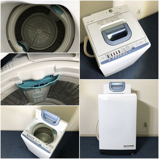 HITACHI 全自動洗濯機 NW-T74「白い約束」7.0㎏ ブルー 日立洗濯機シャワー浸透洗浄・風脱水・ほぐし脱水2019年製 清掃/動作確認済み