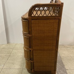 レトロ ラタン タンス 衣類収納棚 収納棚の画像