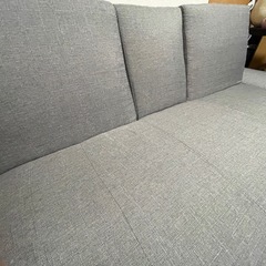 ソファベッド カウチ付き 3段階リクライニング グレーの画像