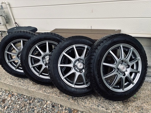 スタッドレスタイヤ+アルミ　155/65R14 バリ山