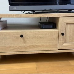 【美品】テレビ台／木目調・収納ありの画像