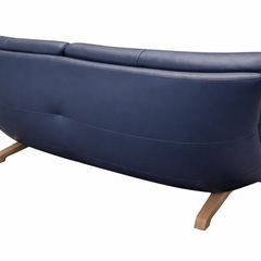 カリモク ZU46 2人掛けソファ ネイビー 本革 美品 使用6ヶ月の画像