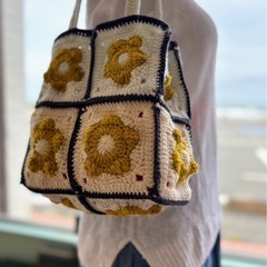 モチーフトートバッグ花の画像