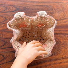 モチーフクリームピンク花トートバッグ
の画像