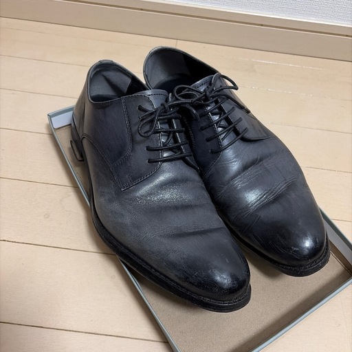 グレー　ビジネスシューズ 26.5cm パティーヌ 革靴