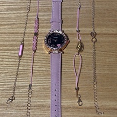 計11点黒 ピンク腕時計ブレスレットセットの画像