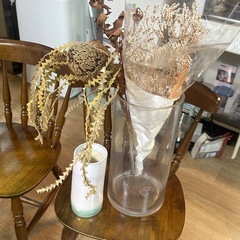 花瓶2点セット ドライフラワー付き インテリア用の画像