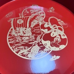 【未使用】漆器 円形重箱 漆塗り 大の画像