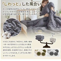 【新品未開封】ガーゼ掛け布団 シングル 綿 天然綿100% 吸湿通気 わた 洗える 抗菌・防臭・防ダニ ダークグレー の画像