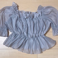 シアーギャザーショート丈ブラウス[tu541］の画像