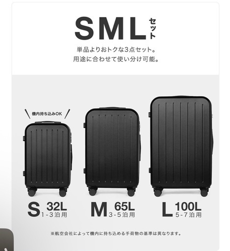 キャリーケース　S•M•L  3点セット　