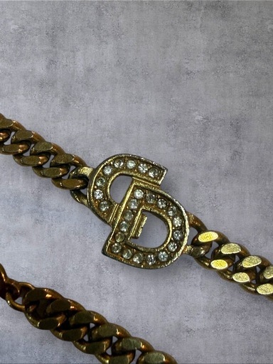 Christian Dior ディオール ロゴブレスレット 喜平 ラインストーン