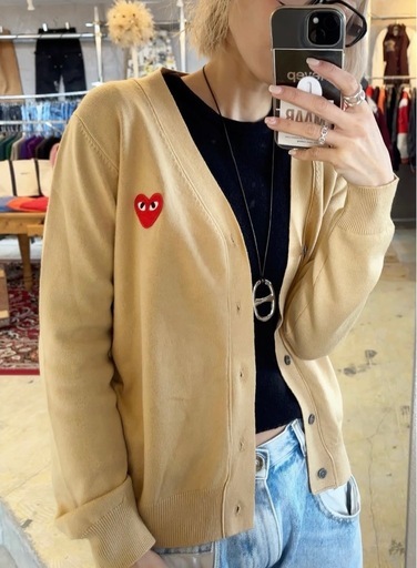 新品　PLAY COMME des GARÇONS ベージュ　カーディガン S