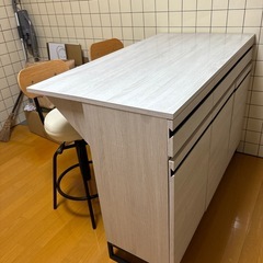 収納ダイニングテーブル＆椅子2脚の画像