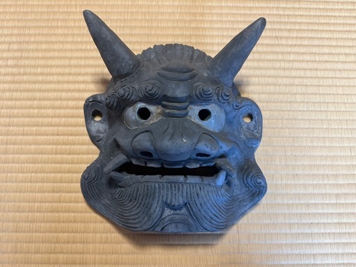 【GO-1531】鬼瓦 陶器 粘土 瓦 魔除け 厄除け 置物 オブジェ 日本家屋