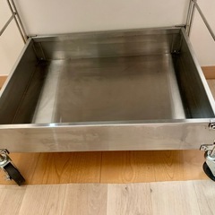  【人気】無印良品 ステンレスユニットシェルフ ワゴンセット キャスター付き キッチン収納にも◎ の画像