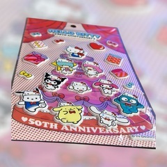 ハローキティ 50周年 マシュマロシール サンリオ デコシール 新品の画像