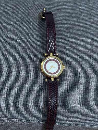 美品 GUCCI グッチ シェリーライン 腕時計 GP/革 レディース
