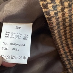 チェック　コート　Fの画像
