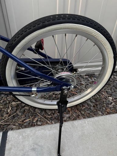子供用自転車 18インチ　ネイビー カゴ・補助輪付き　美品