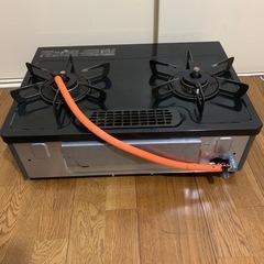 R24年9月製 Rinnai リンナイ ガスコンロ ガステーブル LPガス用 ブラック KG35NBKR の画像