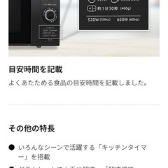 SHARP シャープ単機能 電子レンジ 18L/ヘルツ フリー/ターンテーブル/ブラック系RE-TM18-Bの画像