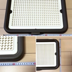 犬用トイレトレー メッシュ付き 約45×35 ブラウンの画像