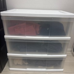 衣装ケース3段　ホワイトの画像