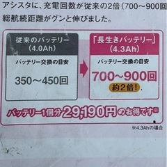 アシスト2倍バッテリー2倍BRIDGESTONE 電動自転車の画像