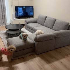 カウチソファ3人掛けソファの画像