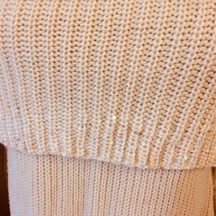 オフショル風 ニットトップス M 未使用 スパンコール付 体型カバー◎ の画像