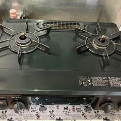 Rinnai/リンナイ/ガスコンロ/ガステーブル/2口/都市ガス用/Siセンサー/左強火力/2023年製/KG35NBKL/1108e3の画像
