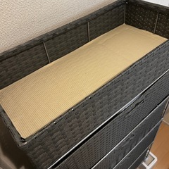 【無料】ラタン調ランドリーチェスト 4段 キャスター付きの画像