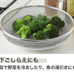 日本製 生活のかたち ステンレス 浅ざる 19cm の画像