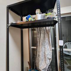 【売約済】【まとめ対象】スチールラック 黒 5段 ※パーツ欠品の可能性ありの画像