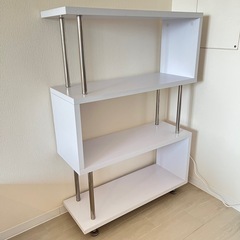 美品★オープンラック4段 収納 S字ラック ホワイトの画像